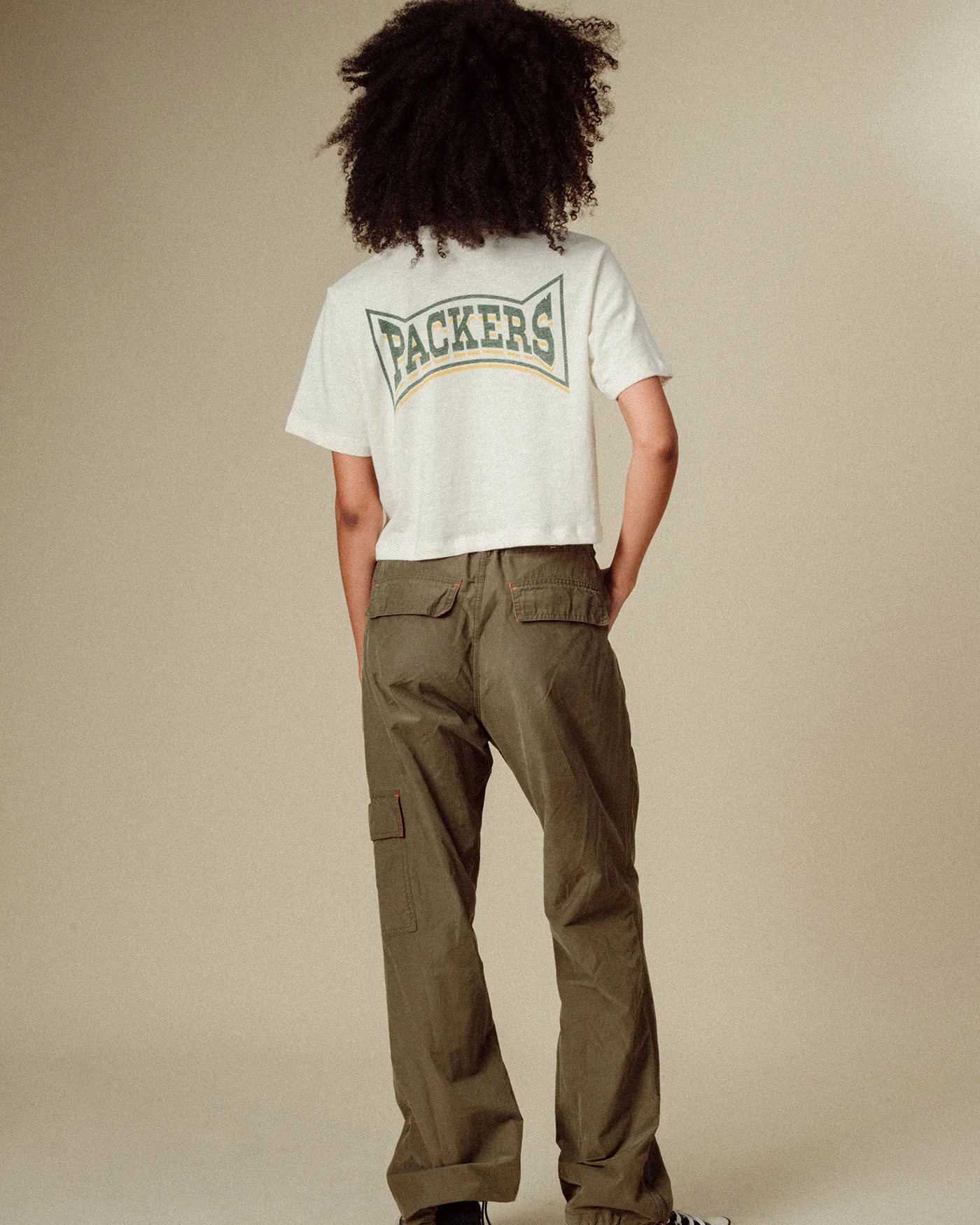 Women's Packers Mock Neck Crop Tee - Image 3