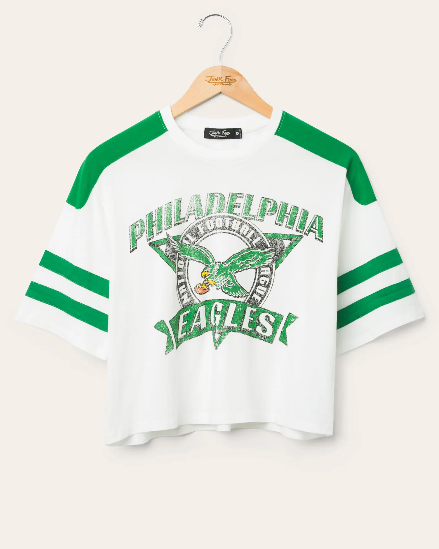 Women's Philadelphia Eagles Striped Crop Tee