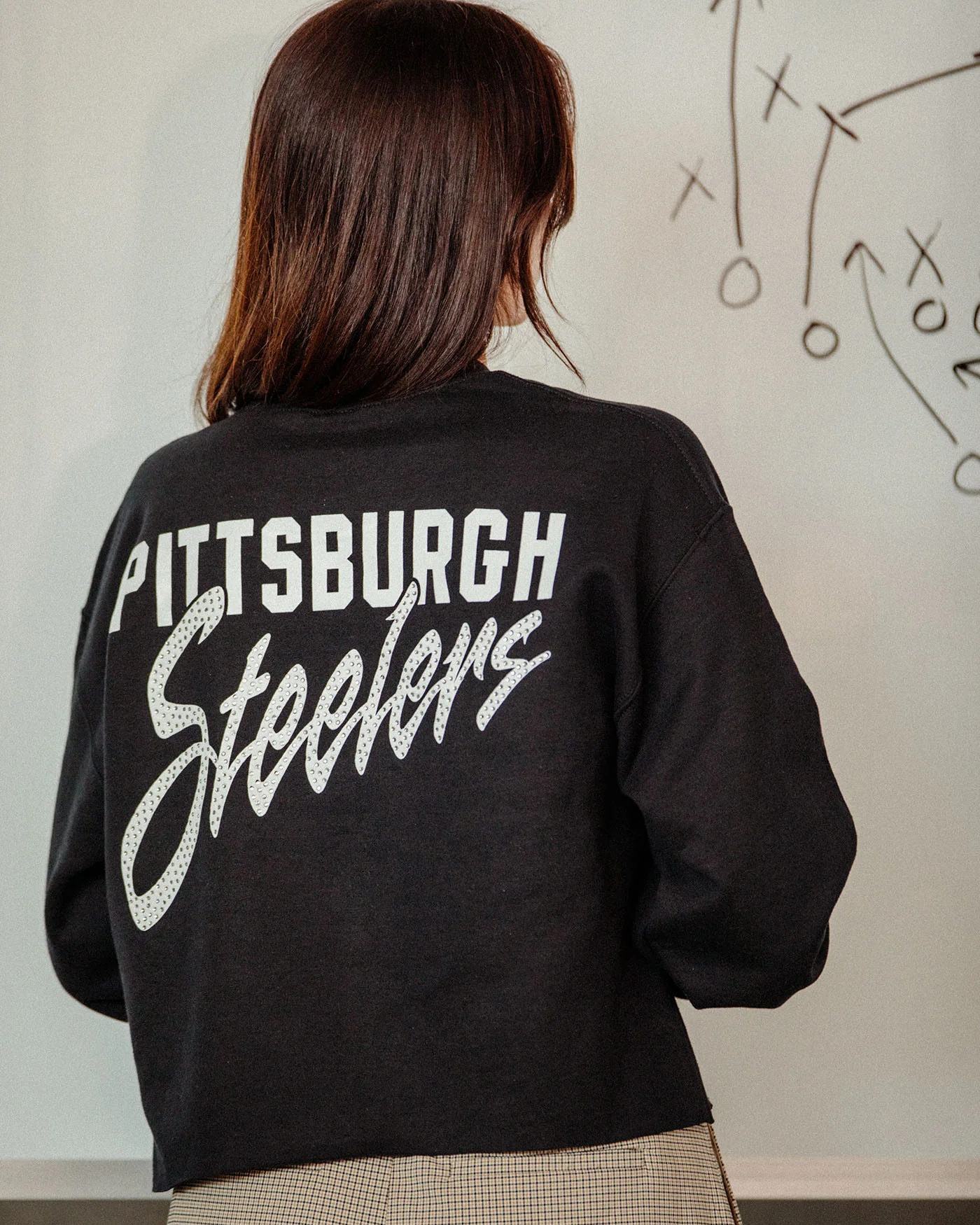 Women's Pittsburgh Steelers Bling Flea Market Crop Fleece - Image 2