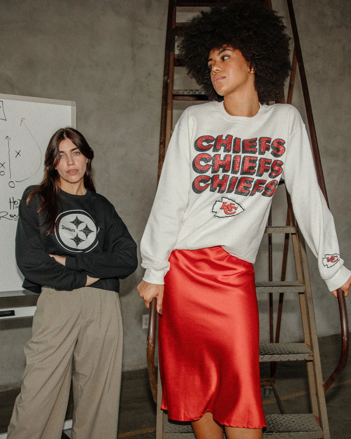 Women's Pittsburgh Steelers Bling Flea Market Crop Fleece - Image 4
