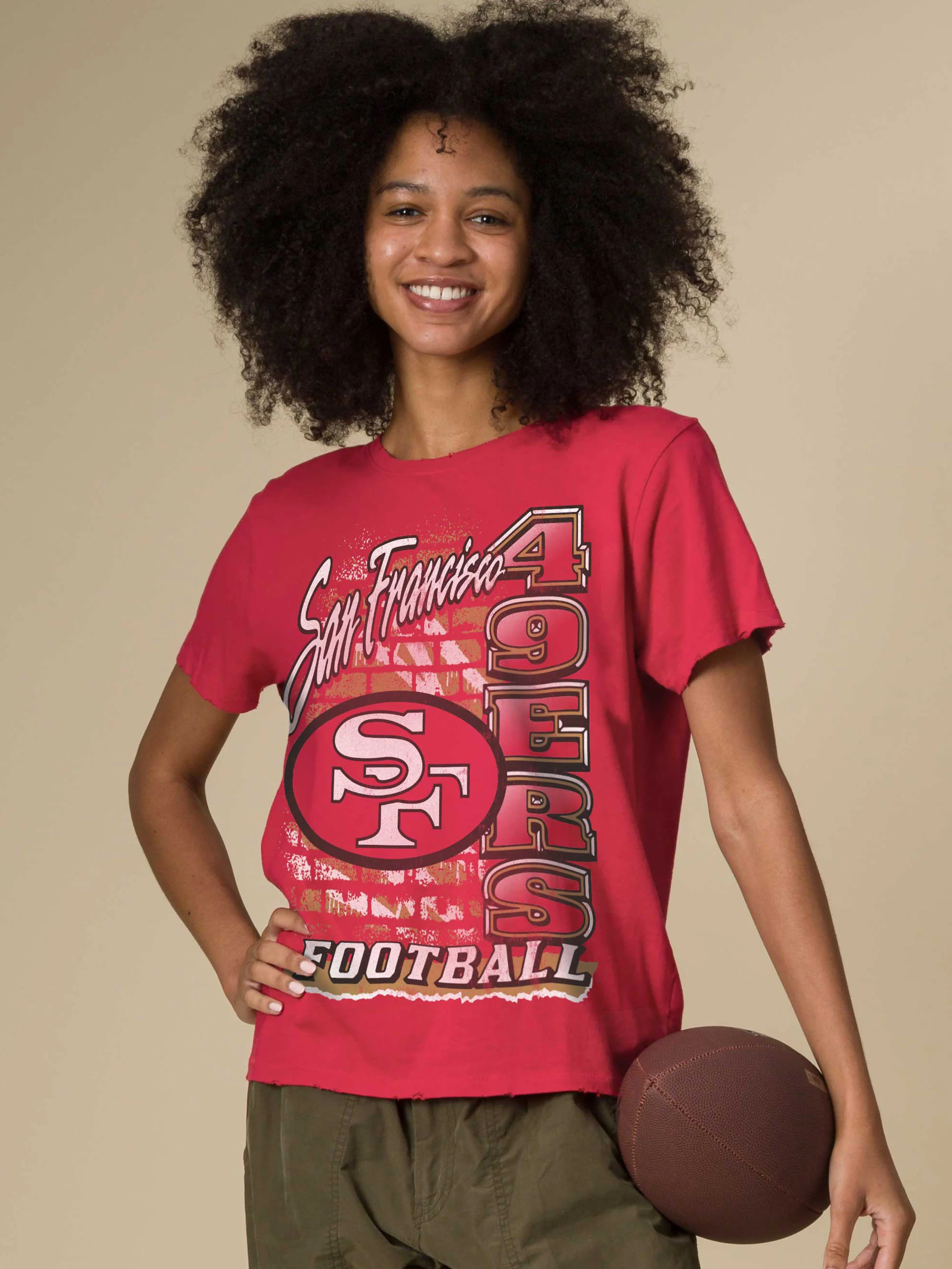 Women's San Francisco 49ers Brick Vintage Tee - Image 3