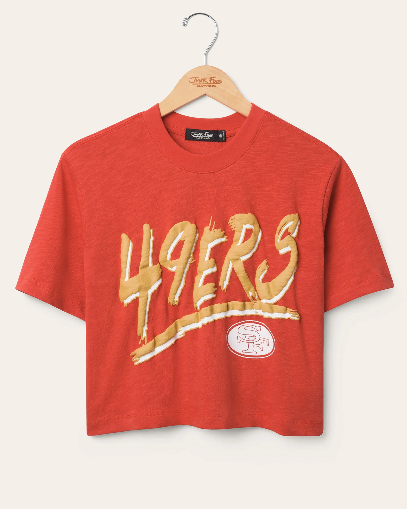 Women's San Francisco 49ers Thrill Mock Neck Crop Tee