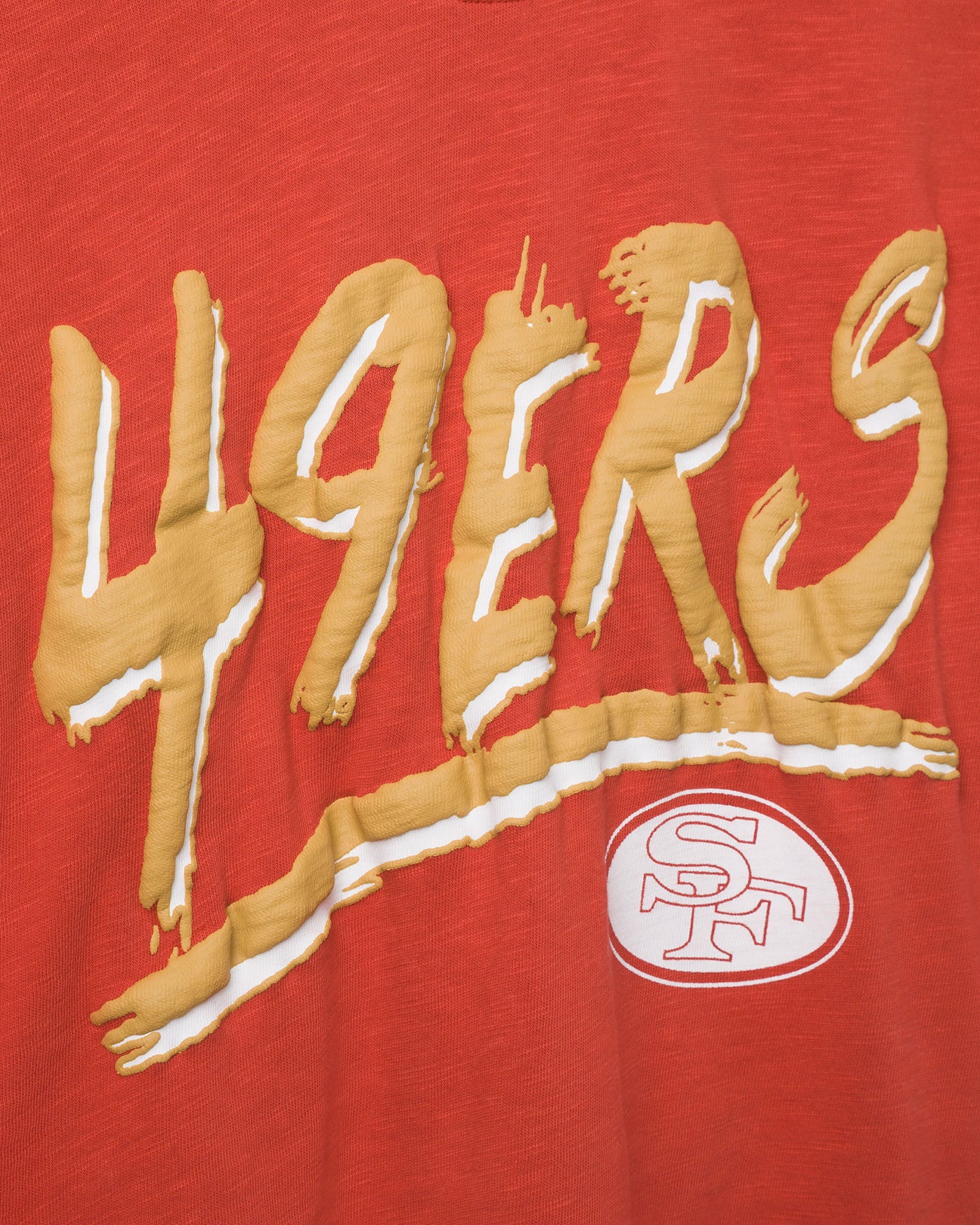Women's San Francisco 49ers Thrill Mock Neck Crop Tee - Image 3
