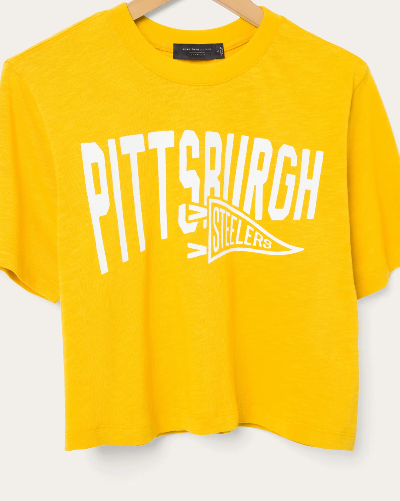 Women's Pittsburgh Steelers Dual Threat Mock Neck Crop Tee - Image 3