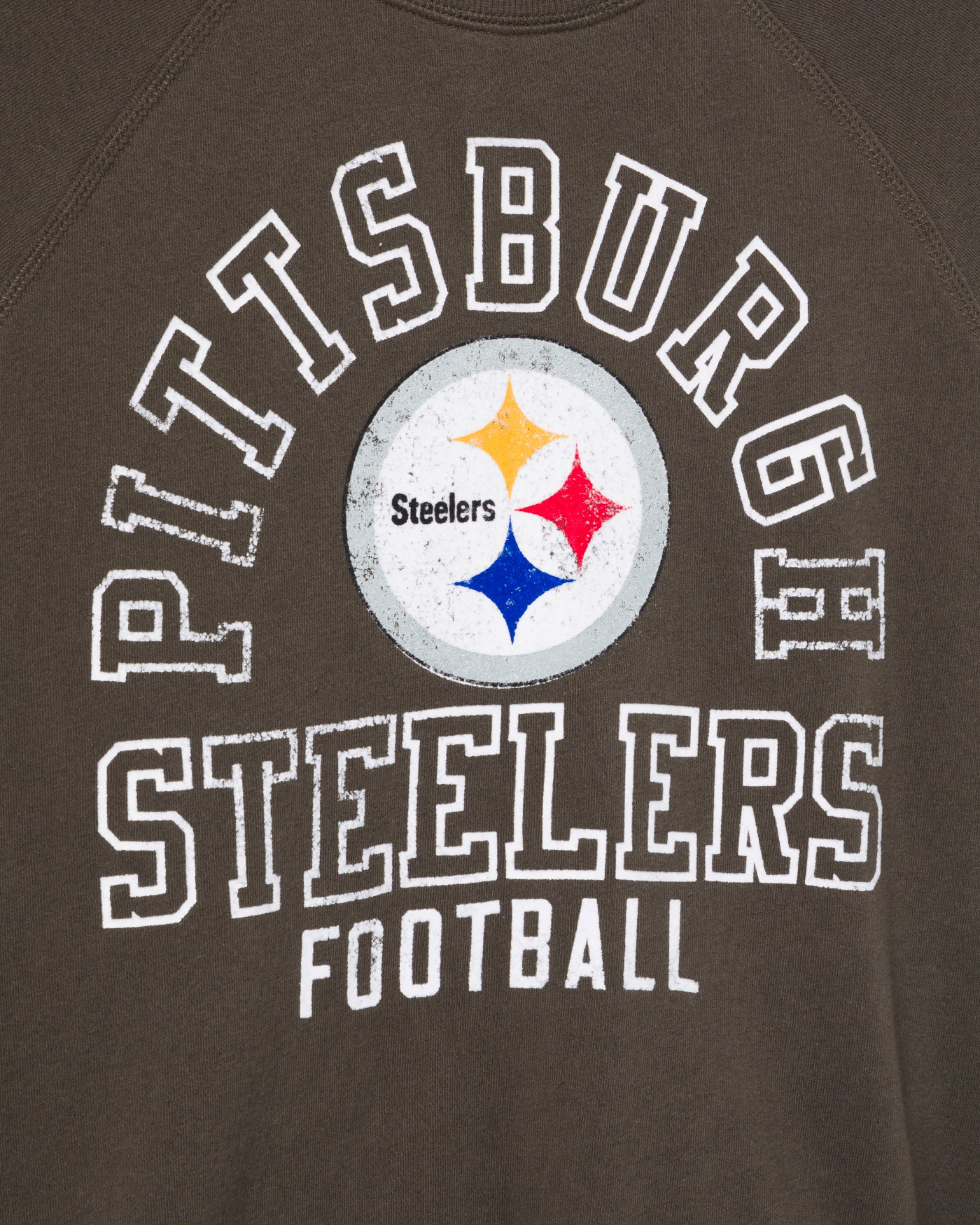 Women's Pittsburgh Steelers Flocked Raglan Crew Fleece - Image 3