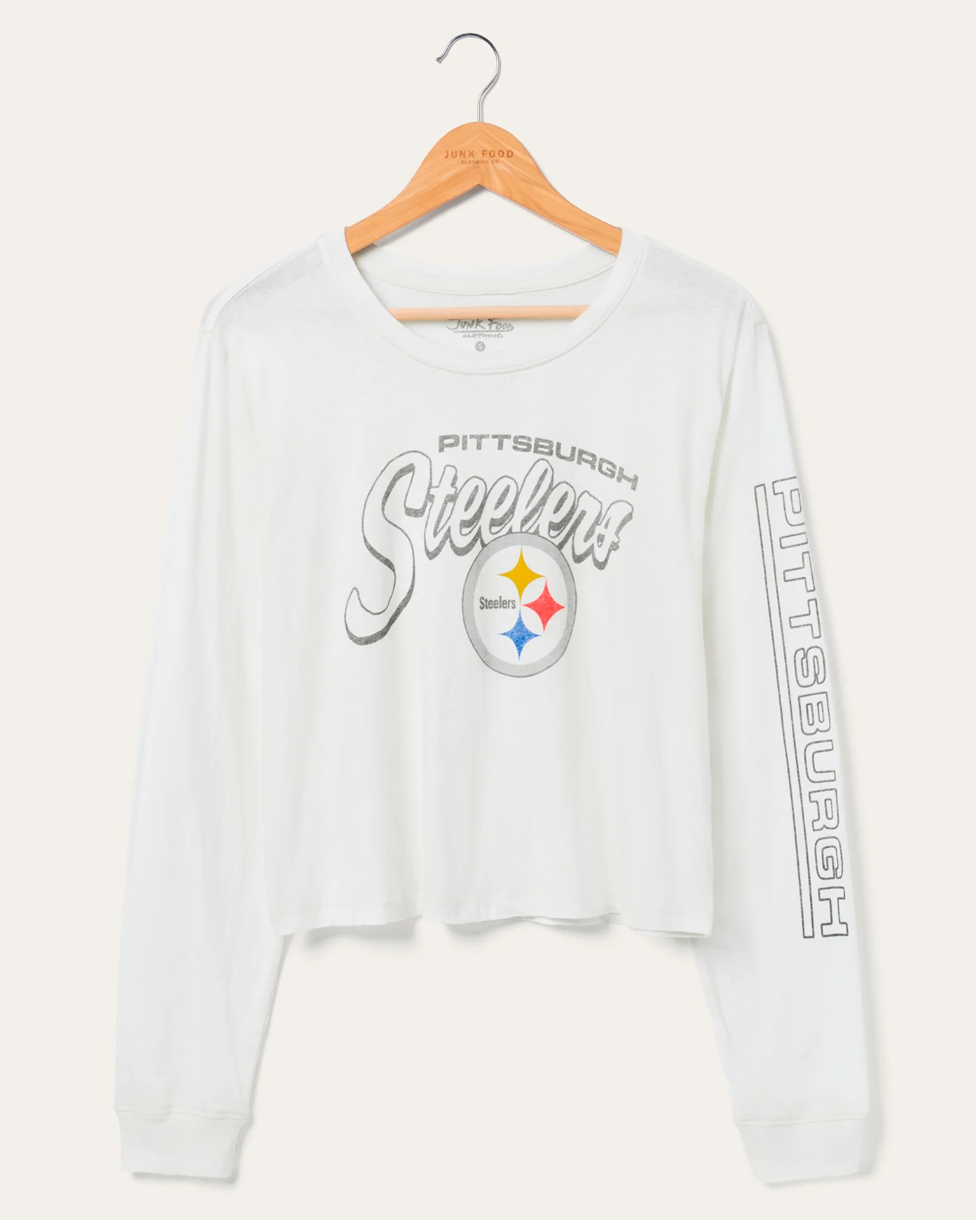 Women's Pittsburgh Steelers Touchdown Long Sleeve Crop Tee