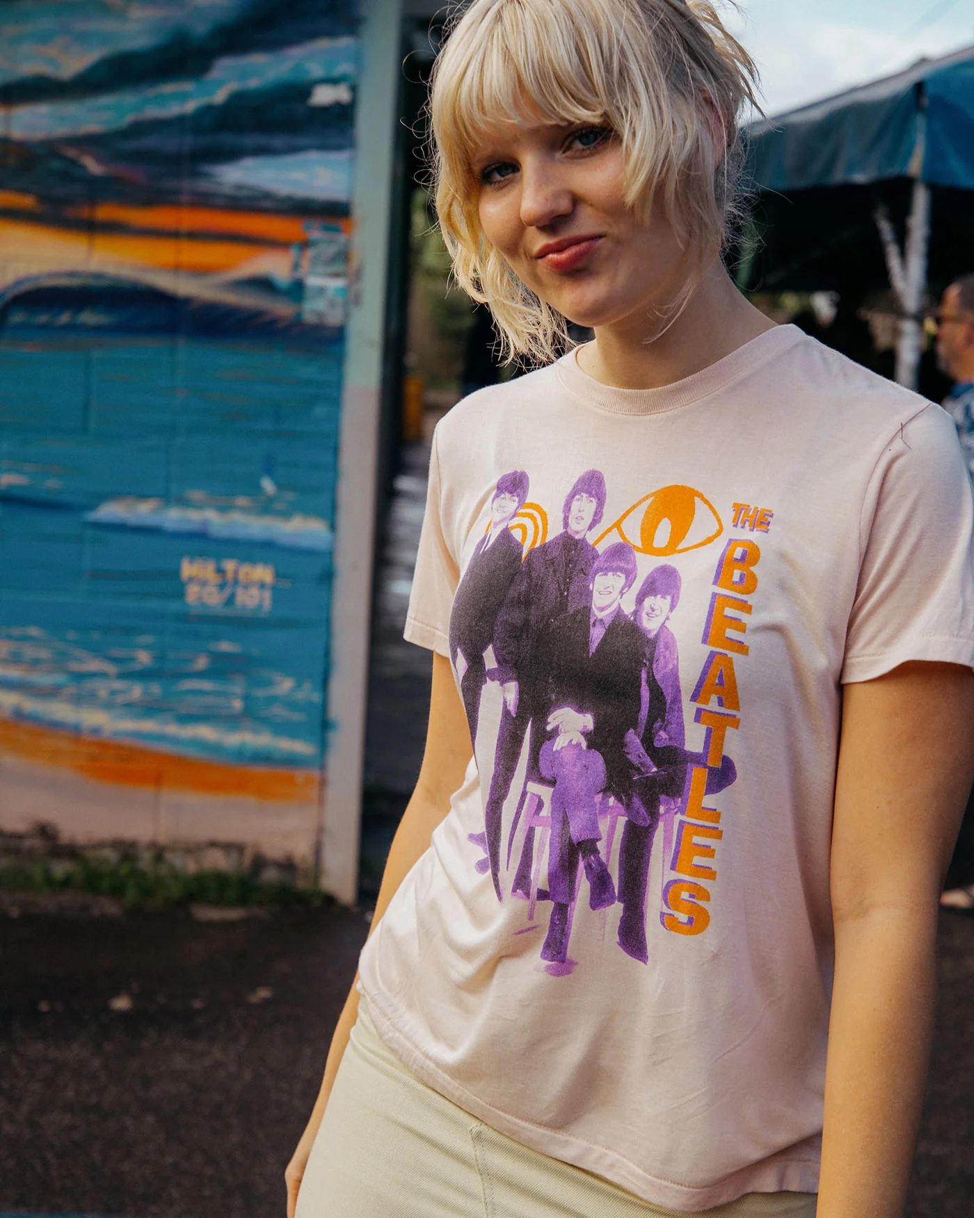 Women's The Beatles Group Vintage Tissue Tee - Image 2