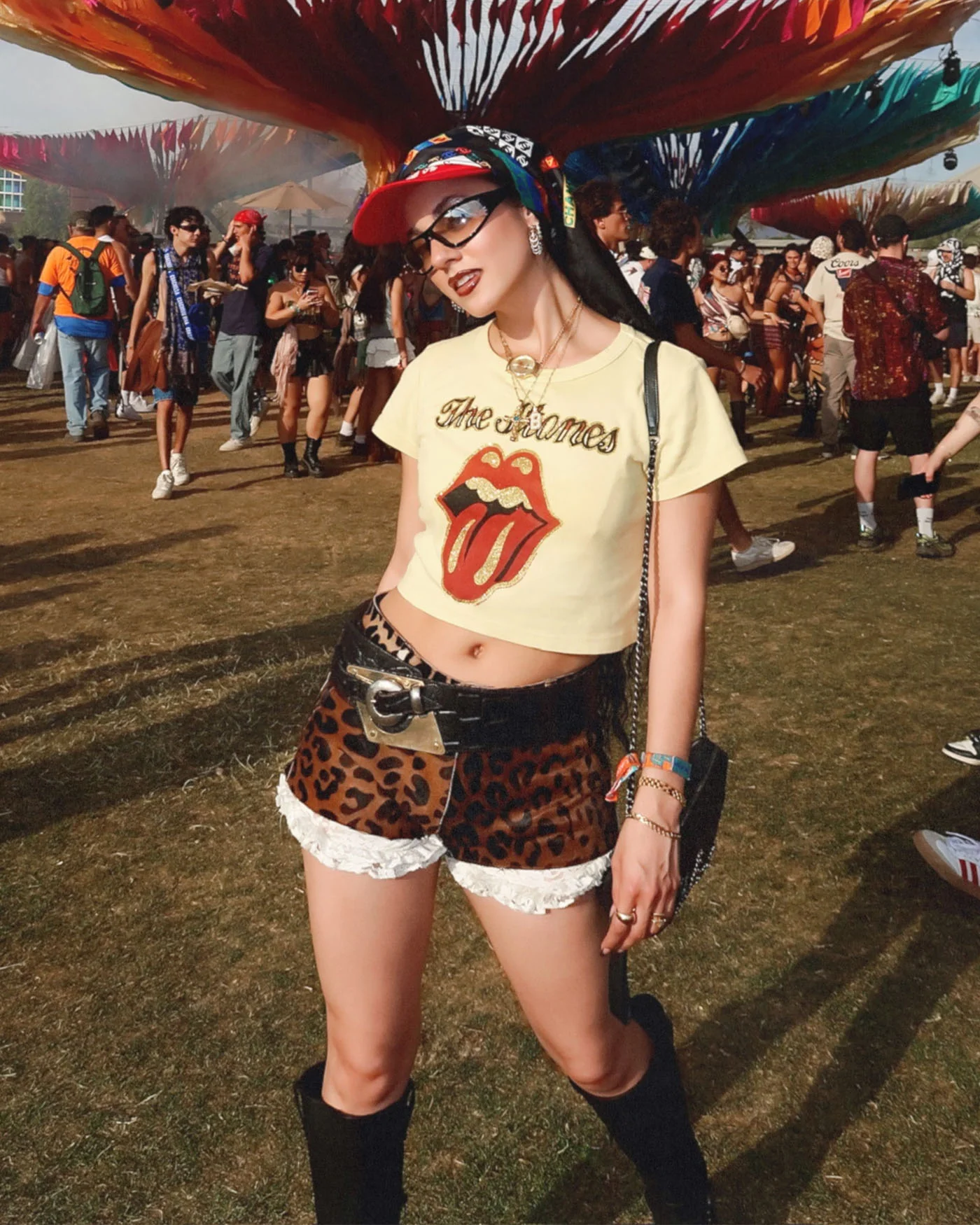 Women's The Rolling Stones Glitter Baby Tee - Image 2