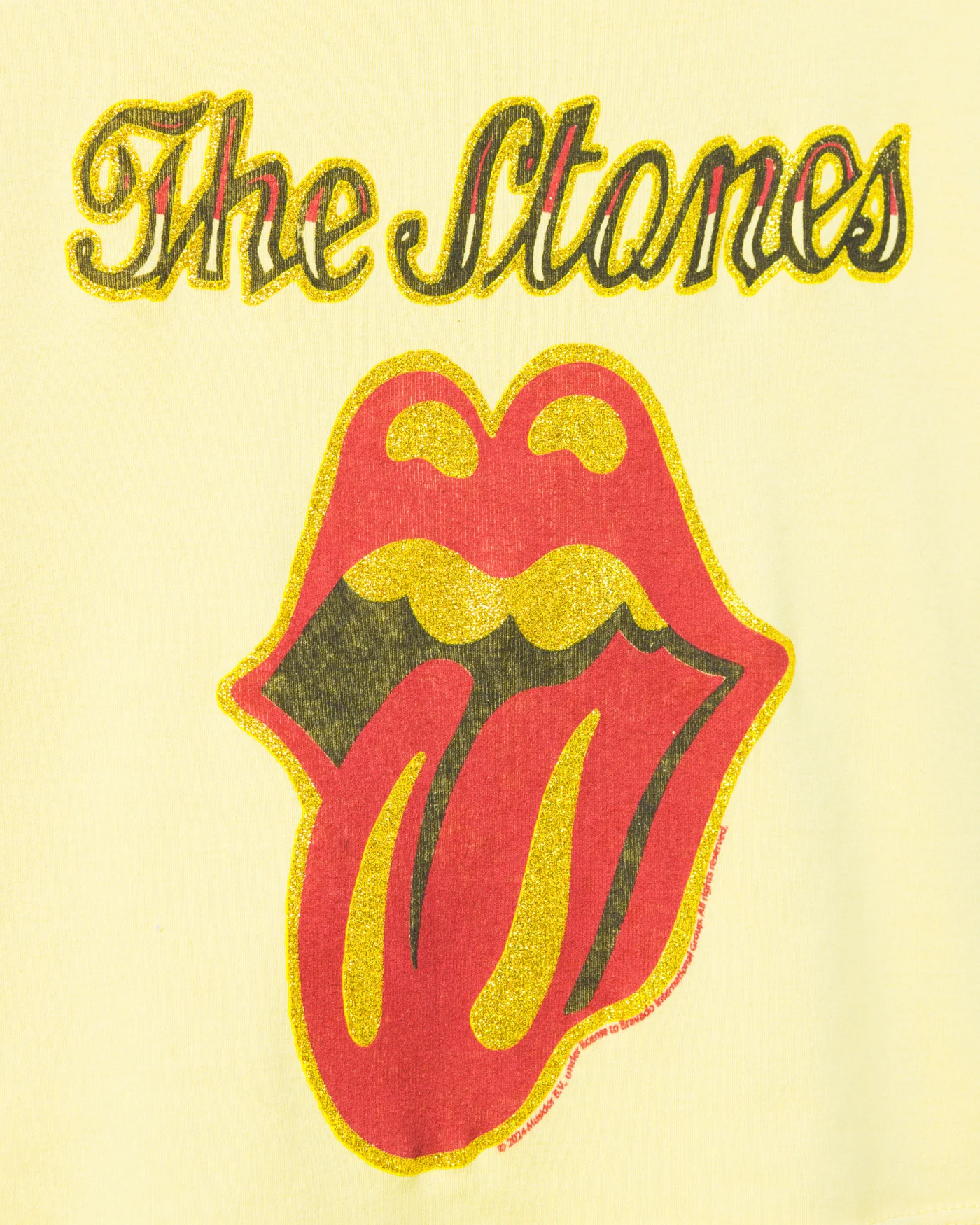 Women's The Rolling Stones Glitter Baby Tee - Image 5