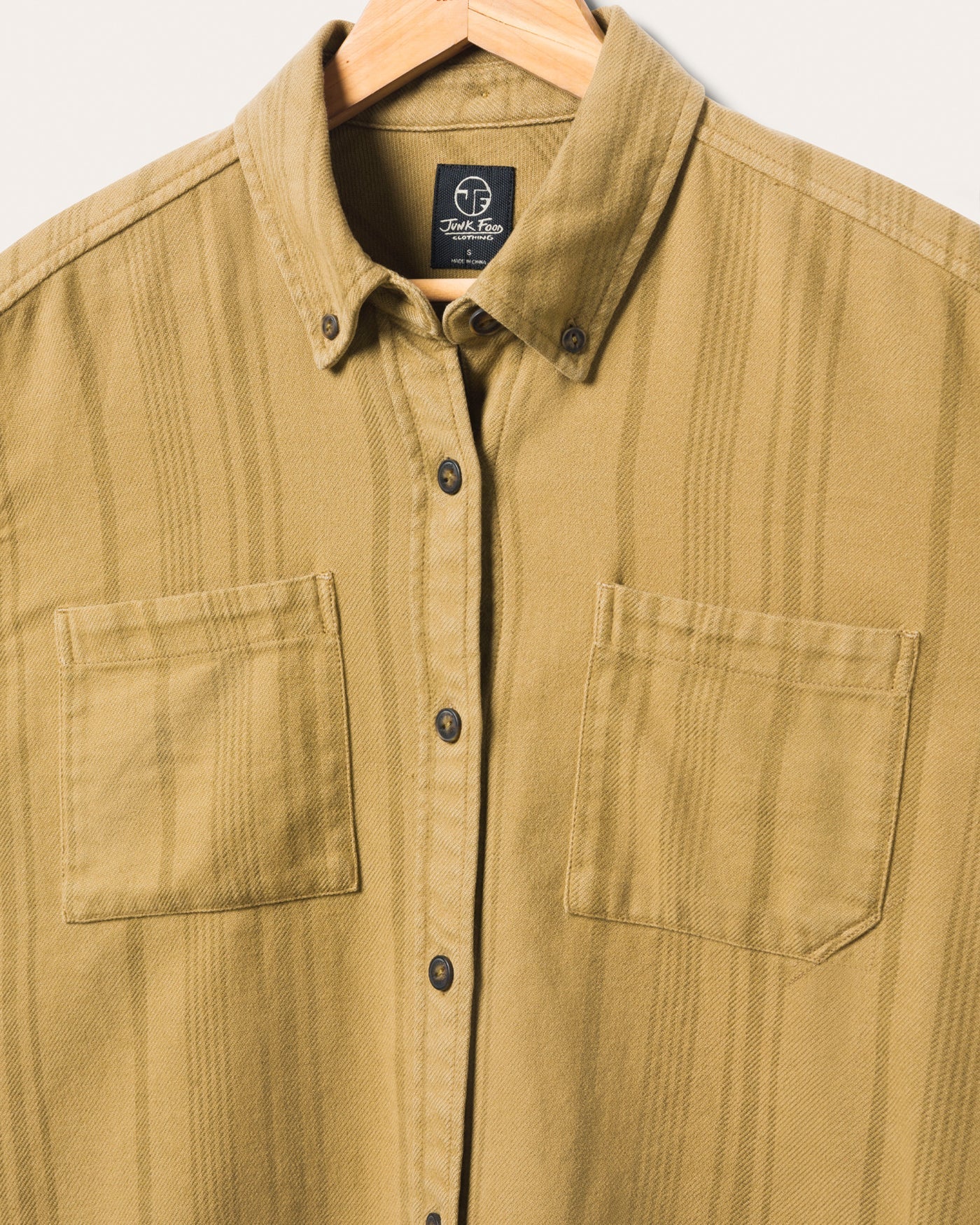 Women's Tonal Stripe Flannel Crop Shirt - Image 5