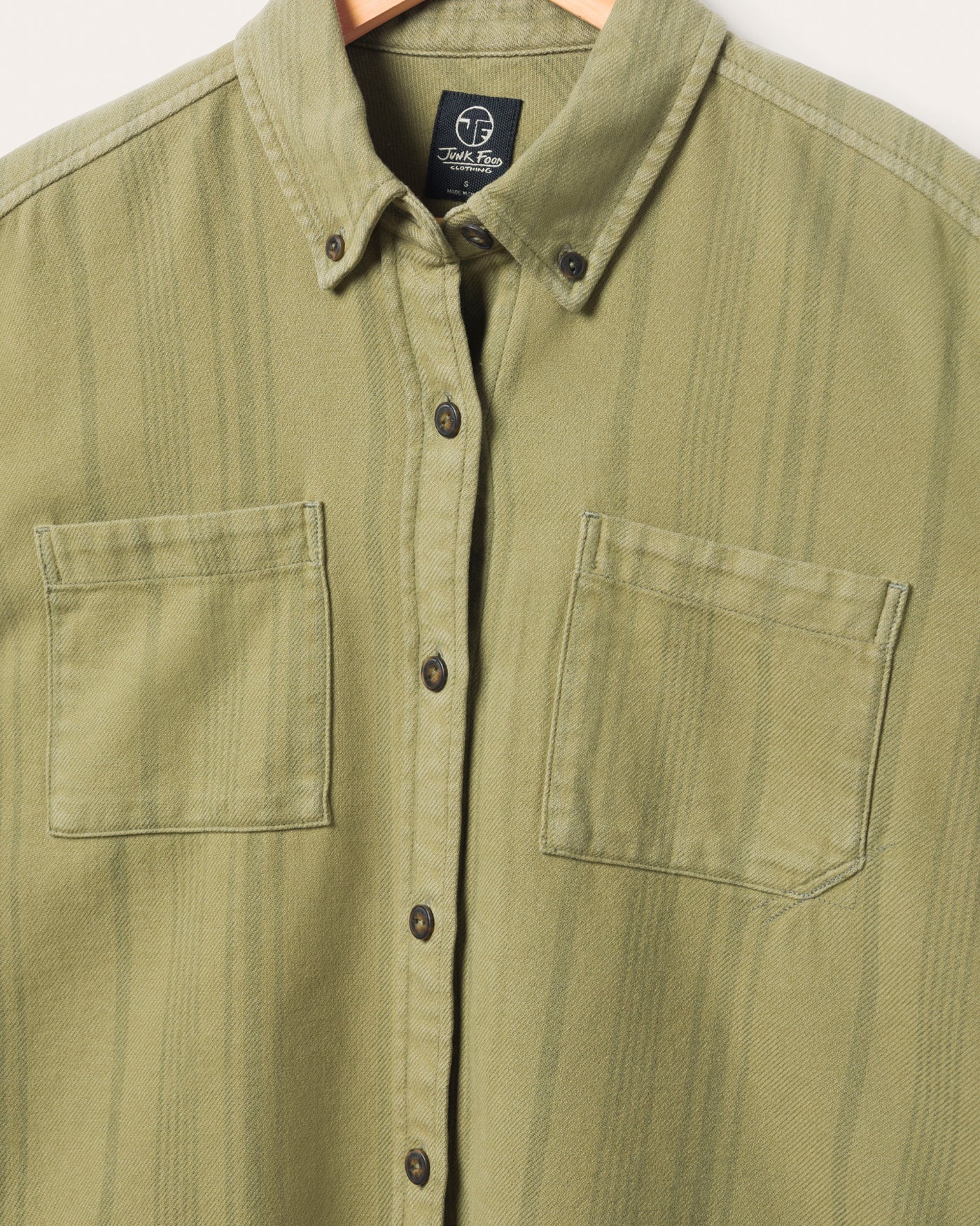 Women's Tonal Stripe Flannel Crop Shirt - Image 5