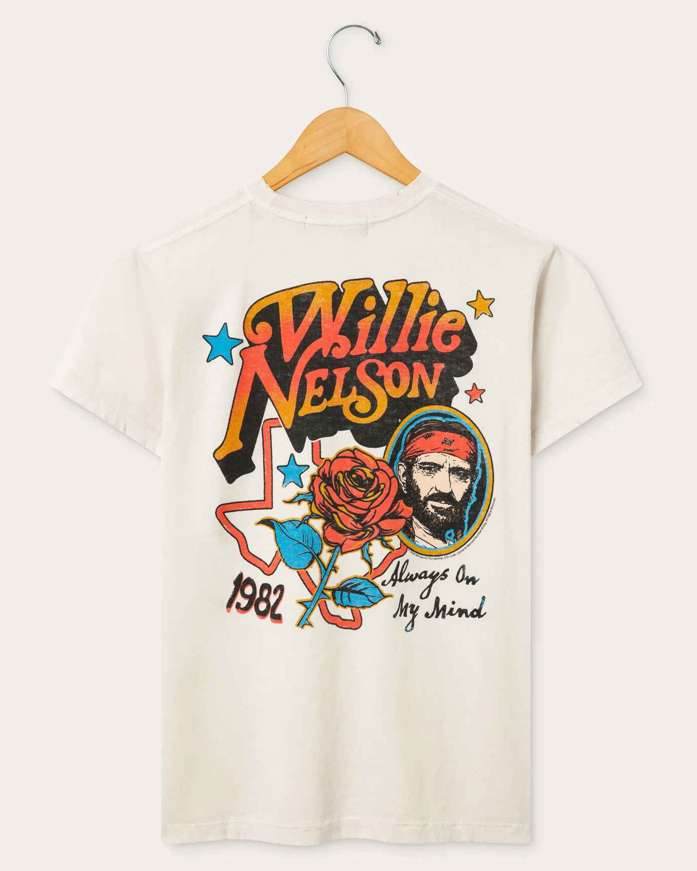 Women's Willie Nelson Always On My Mind Vintage Tee - Image 4
